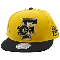 Men's Mitchell & Ness Yellow Calgary Flames Stallion Snapback Hat