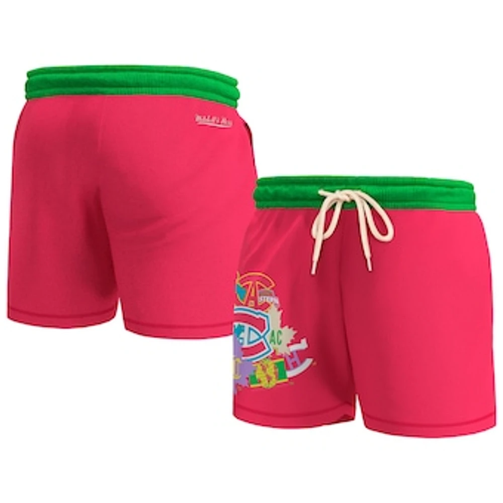 Men's Mitchell & Ness Pink Montreal Canadiens  Party Mix Shorts