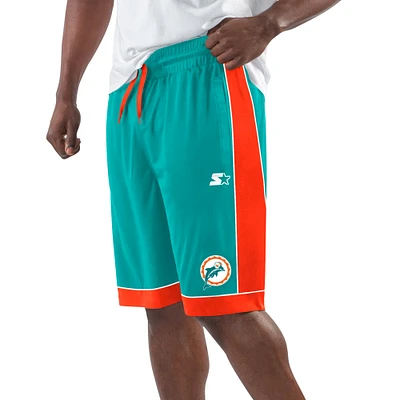 Men's Starter Aqua Miami Dolphins Throwback Fan Favorite Shorts