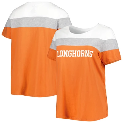 Women's Texas Orange Texas Longhorns Plus Size Split Body T-Shirt