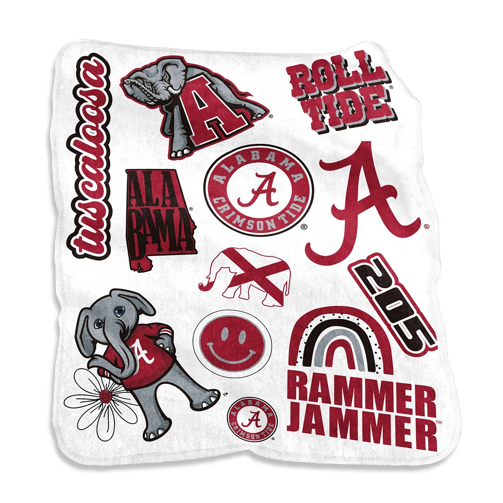 Alabama Crimson Tide 50'' x 60'' Native Raschel Plush Throw Blanket