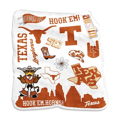 Texas Longhorns 50'' x 60'' Native Raschel Plush Throw Blanket