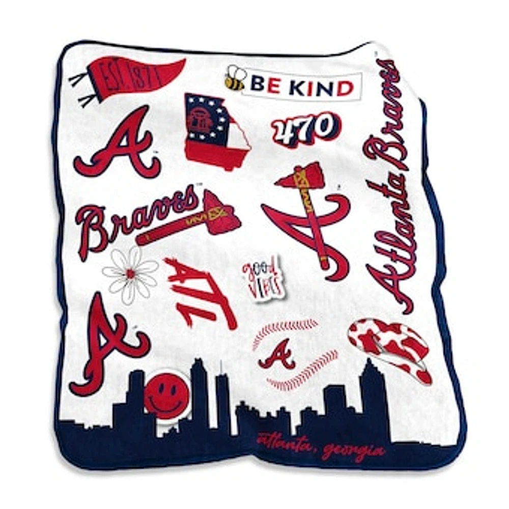 Atlanta Braves 50'' x 60'' Native Raschel Plush Throw Blanket