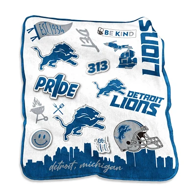 Detroit Lions 50'' x 60'' Native Raschel Plush Throw Blanket