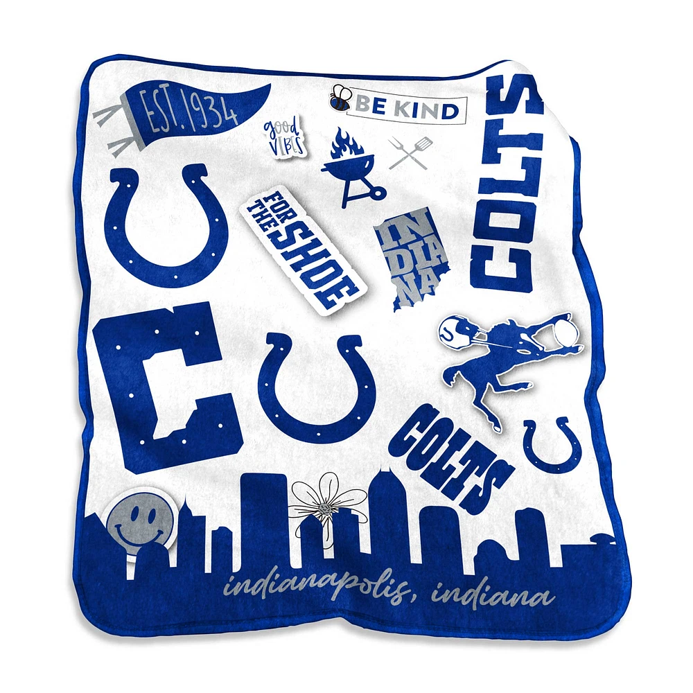 Indianapolis Colts 50'' x 60'' Native Raschel Plush Throw Blanket