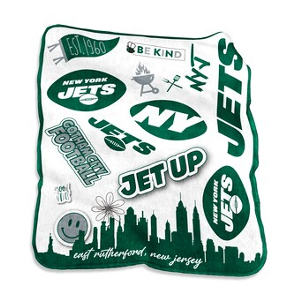 New York Jets 50'' x 60'' Native Raschel Plush Throw Blanket