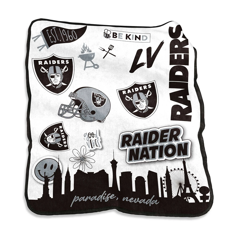 Las Vegas Raiders 50'' x 60'' Native Raschel Plush Throw Blanket