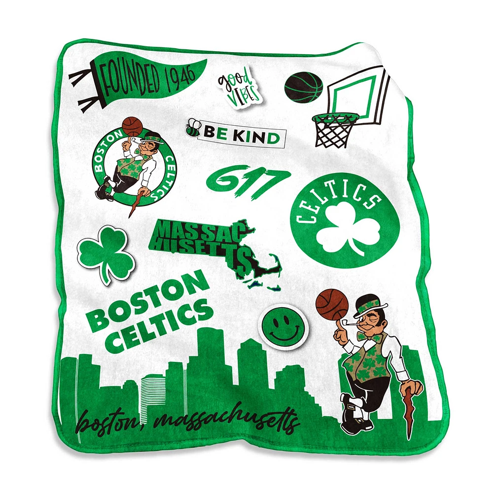 Boston Celtics 50'' x 60'' Native Raschel Plush Throw Blanket