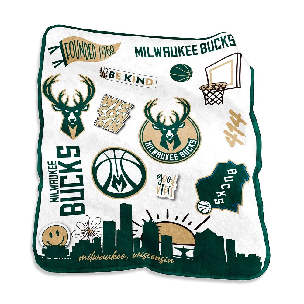 Milwaukee Bucks 50'' x 60'' Native Raschel Plush Throw Blanket