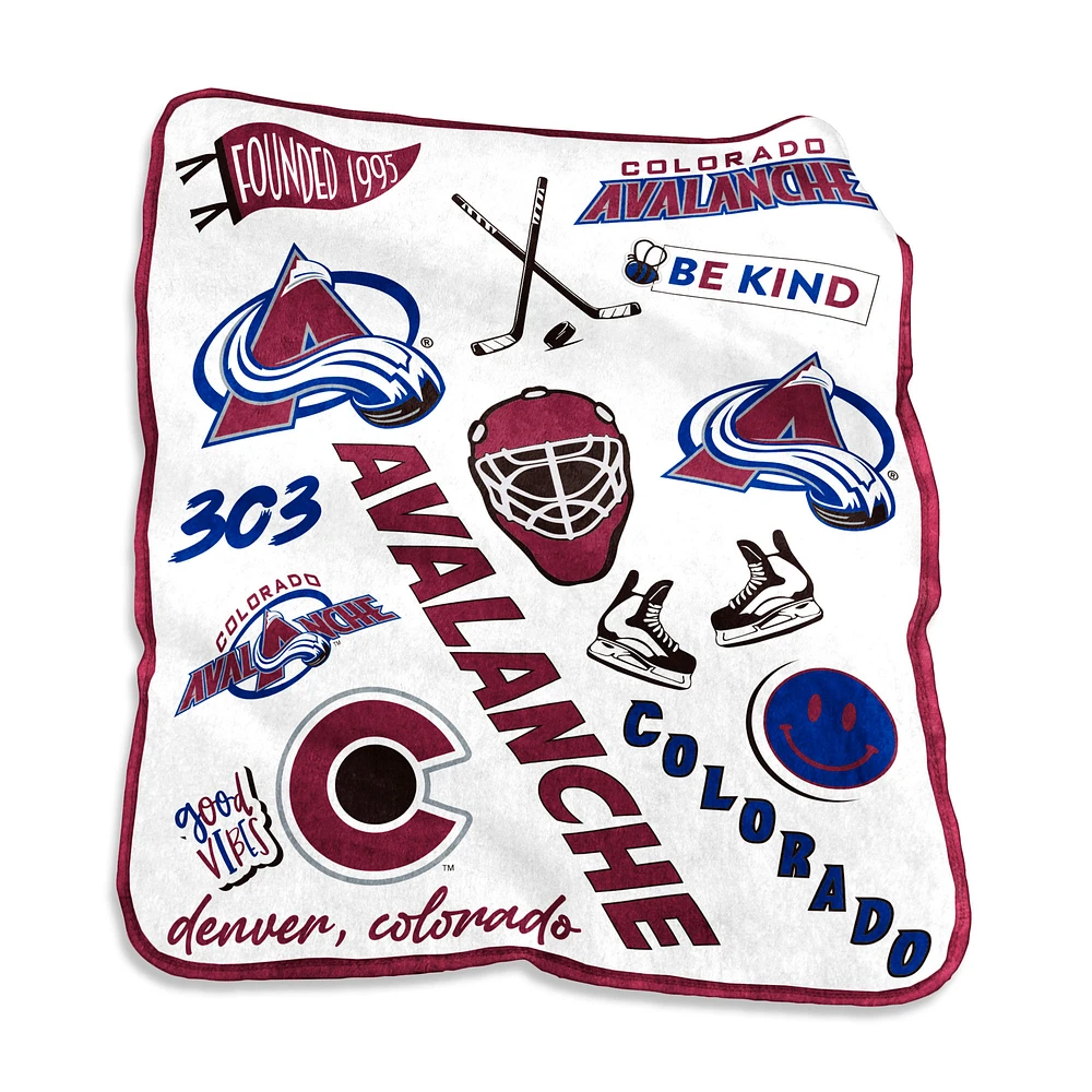 Colorado Avalanche 50'' x 60'' Native Raschel Plush Throw Blanket