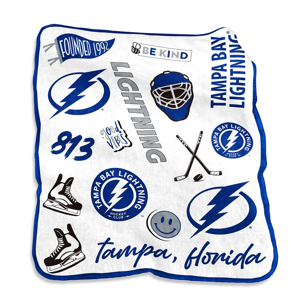 Tampa Bay Lightning 50'' x 60'' Native Raschel Plush Throw Blanket