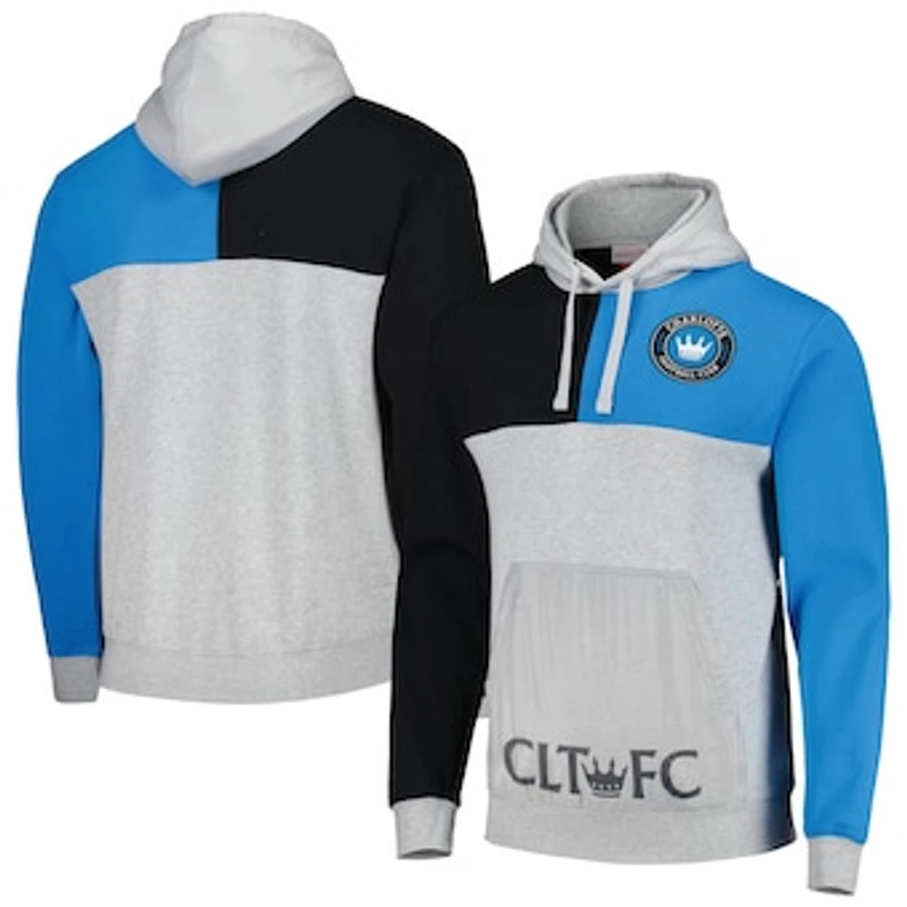 Men's Mitchell & Ness Gray Charlotte FC Tie Breaker Pullover Hoodie