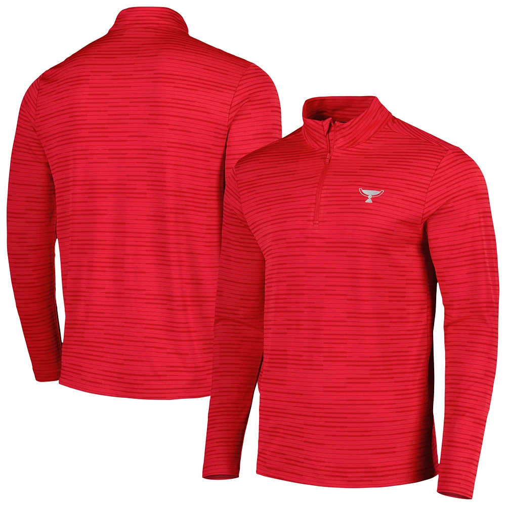 Men's Levelwear Red TOUR Championship Logo Quarter-Zip Top