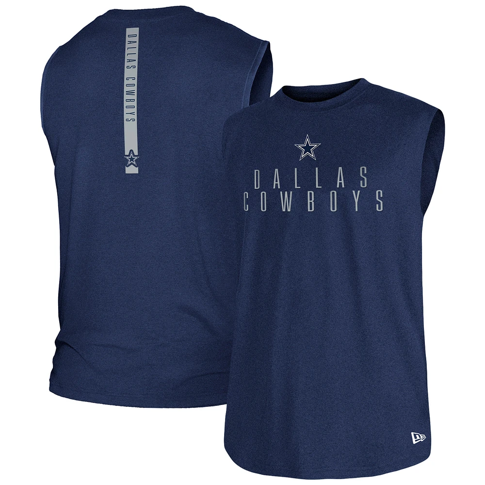 Men's New Era Navy Dallas Cowboys Team Muscle Tank Top