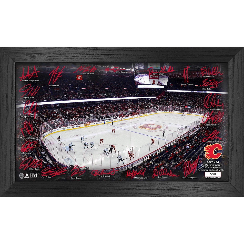 Highland Mint Calgary Flames 12'' x 20'' 2023 Signature Rink Framed Photo