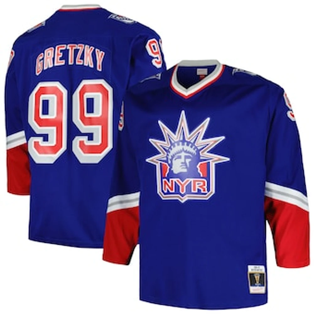 Men's Mitchell & Ness Wayne Gretzky Blue New York Rangers Big Tall Line Player Jersey