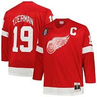 Men's Mitchell & Ness Steve Yzerman Red Detroit Wings Big Tall Captain Patch Blue Line Player Jersey