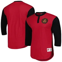 Men's Mitchell & Ness Red Atlanta United FC Legendary Henley Long Sleeve T-Shirt