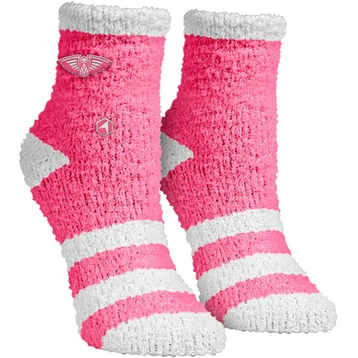 Rock Em Socks Pink New Orleans Pelicans Fuzzy Crew Socks