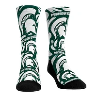 Unisex Rock Em Socks Michigan State Spartans Allover Logo & Paint Crew Socks