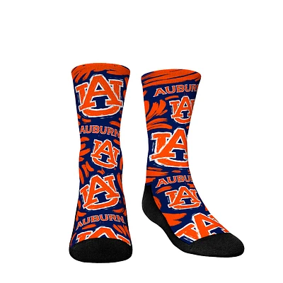 Youth Rock Em Socks Auburn Tigers Allover Logo & Paint Crew Socks