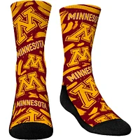 Youth Rock Em Socks Minnesota Golden Gophers Allover Logo & Paint Crew Socks