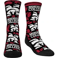 Youth Rock Em Socks Morehouse Maroon Tigers Allover Logo & Paint Crew Socks