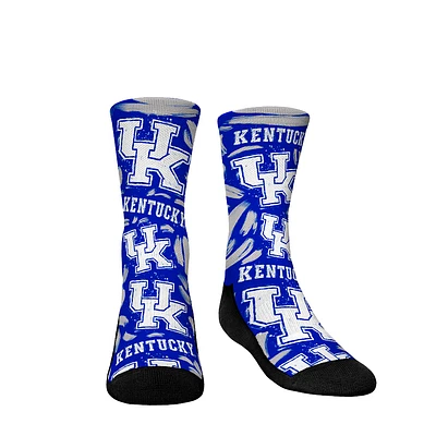 Youth Rock Em Socks Kentucky Wildcats Allover Logo & Paint Crew Socks