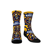 Youth Rock Em Socks Denver Nuggets Allover Logo & Paint Crew Socks