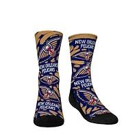 Youth Rock Em Socks New Orleans Pelicans Allover Logo & Paint Crew Socks