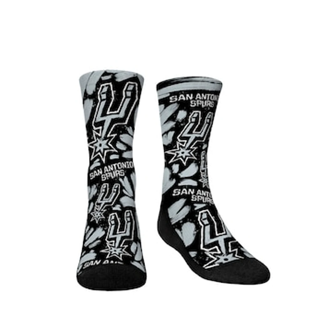 Youth Rock Em Socks San Antonio Spurs Allover Logo & Paint Crew Socks