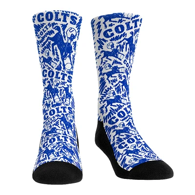 Rock Em Socks Indianapolis Colts Throwback Logo Sketch Crew Socks