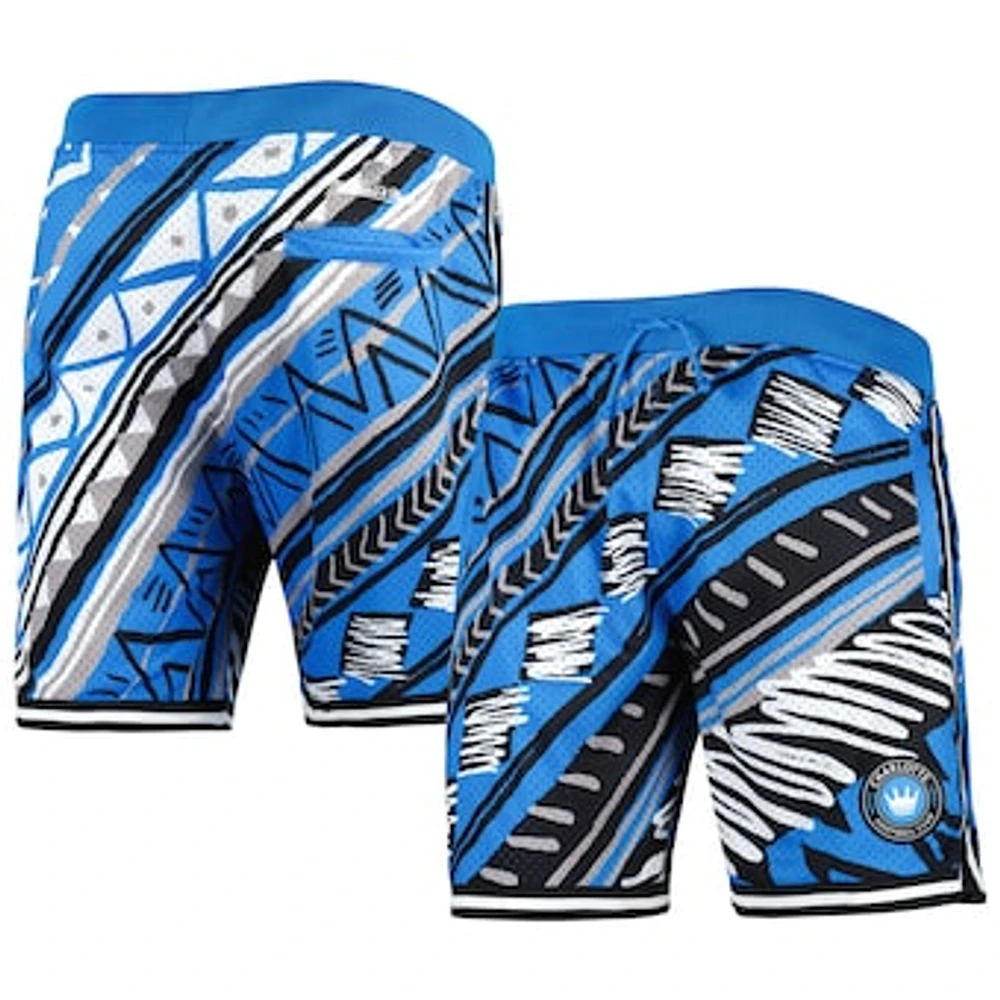 Men's Mitchell & Ness Blue Charlotte FC Tribal Fashion Shorts