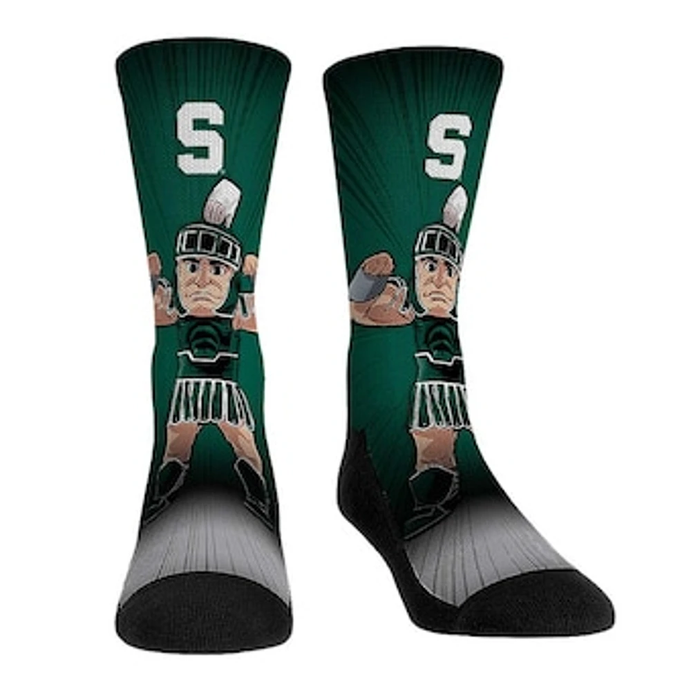 Rock Em Socks Michigan State Spartans Mascot Pump Up Crew Socks