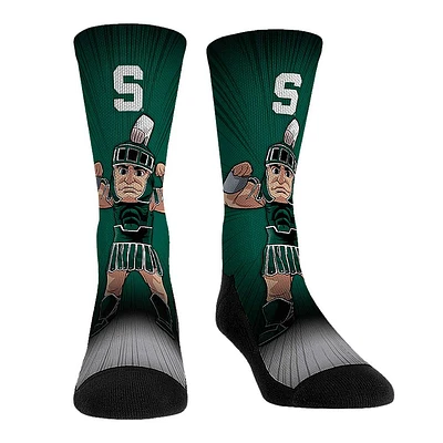 Rock Em Socks Michigan State Spartans Mascot Pump Up Crew Socks