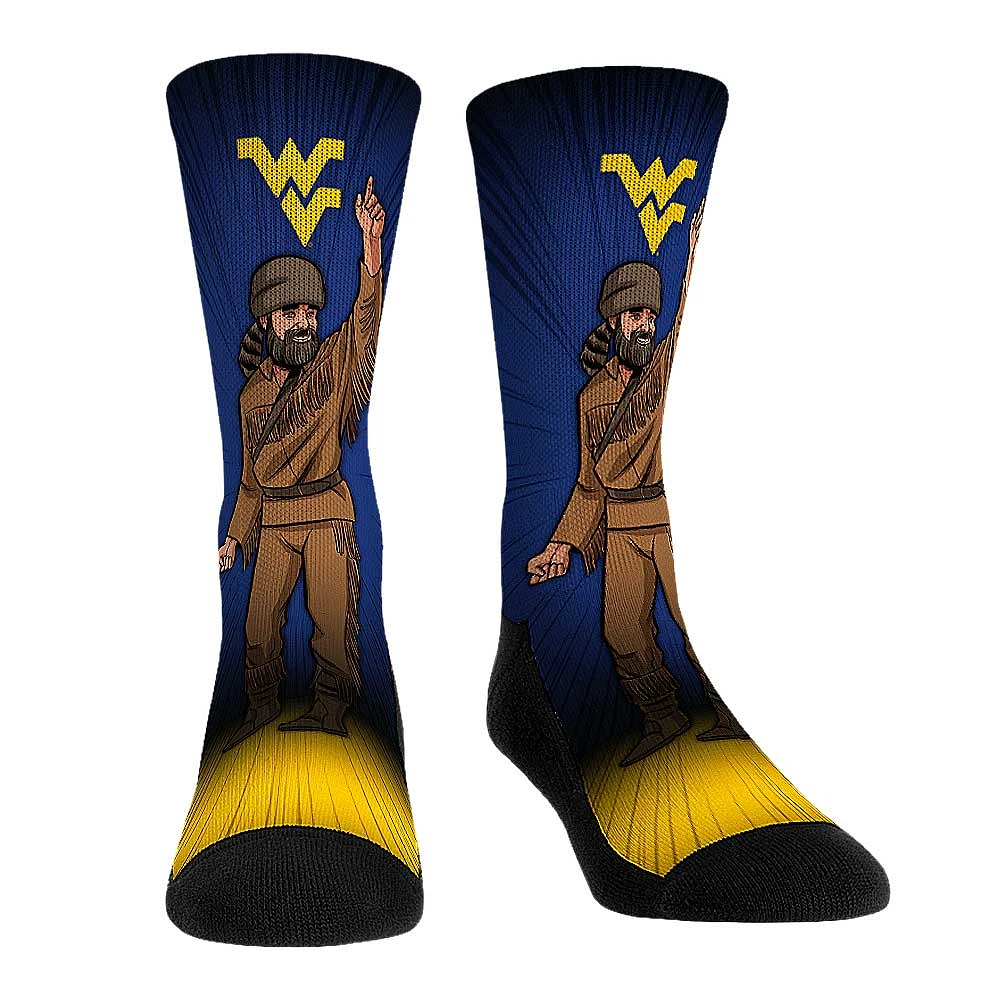 Rock Em Socks West Virginia Mountaineers Mascot Pump Up Crew Socks