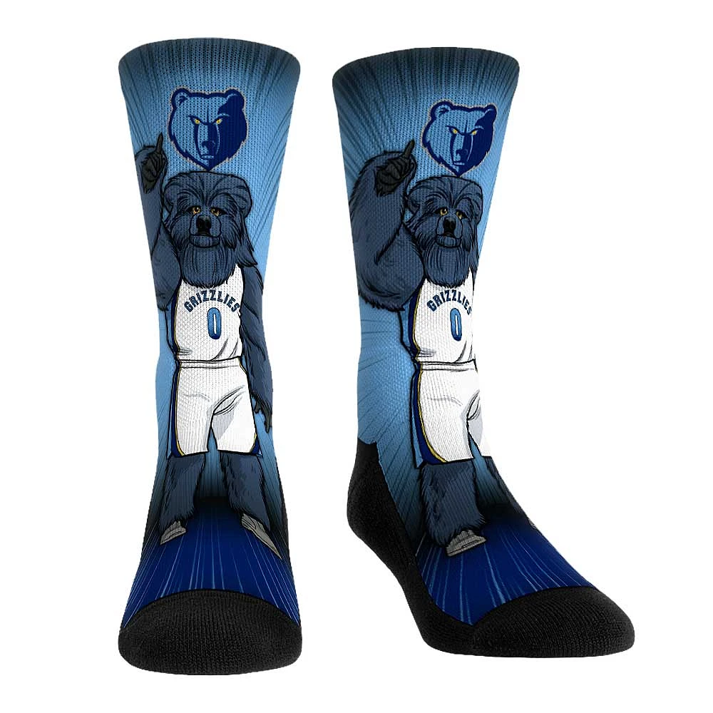 Rock Em Socks Memphis Grizzlies Mascot Pump Up Crew Socks