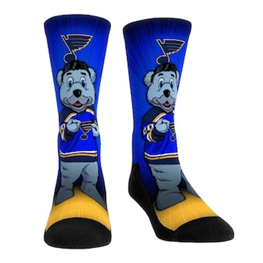 Rock Em Socks St. Louis Blues Mascot Pump Up Crew Socks