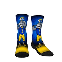 Youth Rock Em Socks Los Angeles Rams Mascot Pump Up Crew Socks