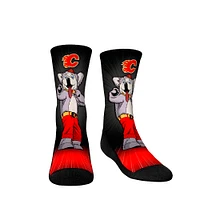 Youth Rock Em Socks Calgary Flames Mascot Pump Up Crew Socks