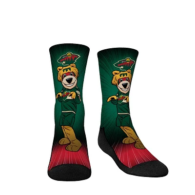 Youth Rock Em Socks Minnesota Wild Mascot Pump Up Crew Socks