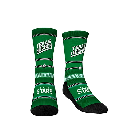 Youth Rock Em Socks Dallas Stars Team Slogan Crew Socks