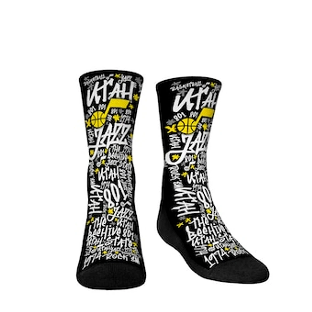 Youth Rock Em Socks  Utah Jazz Graffiti Crew Socks