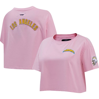 Women's Pro Standard Pink Los Angeles Chargers Cropped Boxy T-Shirt