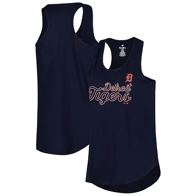 Women's Navy Detroit Tigers Plus Size Scoop Neck Racerback Tank Top