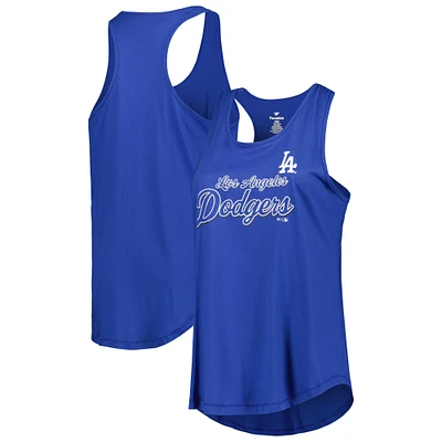 Women's Royal Los Angeles Dodgers Plus Size Scoop Neck Racerback Tank Top