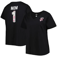 Women's Black San Francisco Giants Mother's Day Plus Best Mom Ever V-Neck T-Shirt