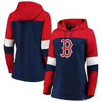 Women's Navy Boston Red Sox Plus Colorblock Pullover Hoodie