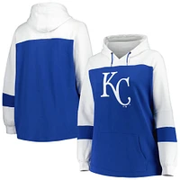 Women's Royal Kansas City Royals Plus Colorblock Pullover Hoodie