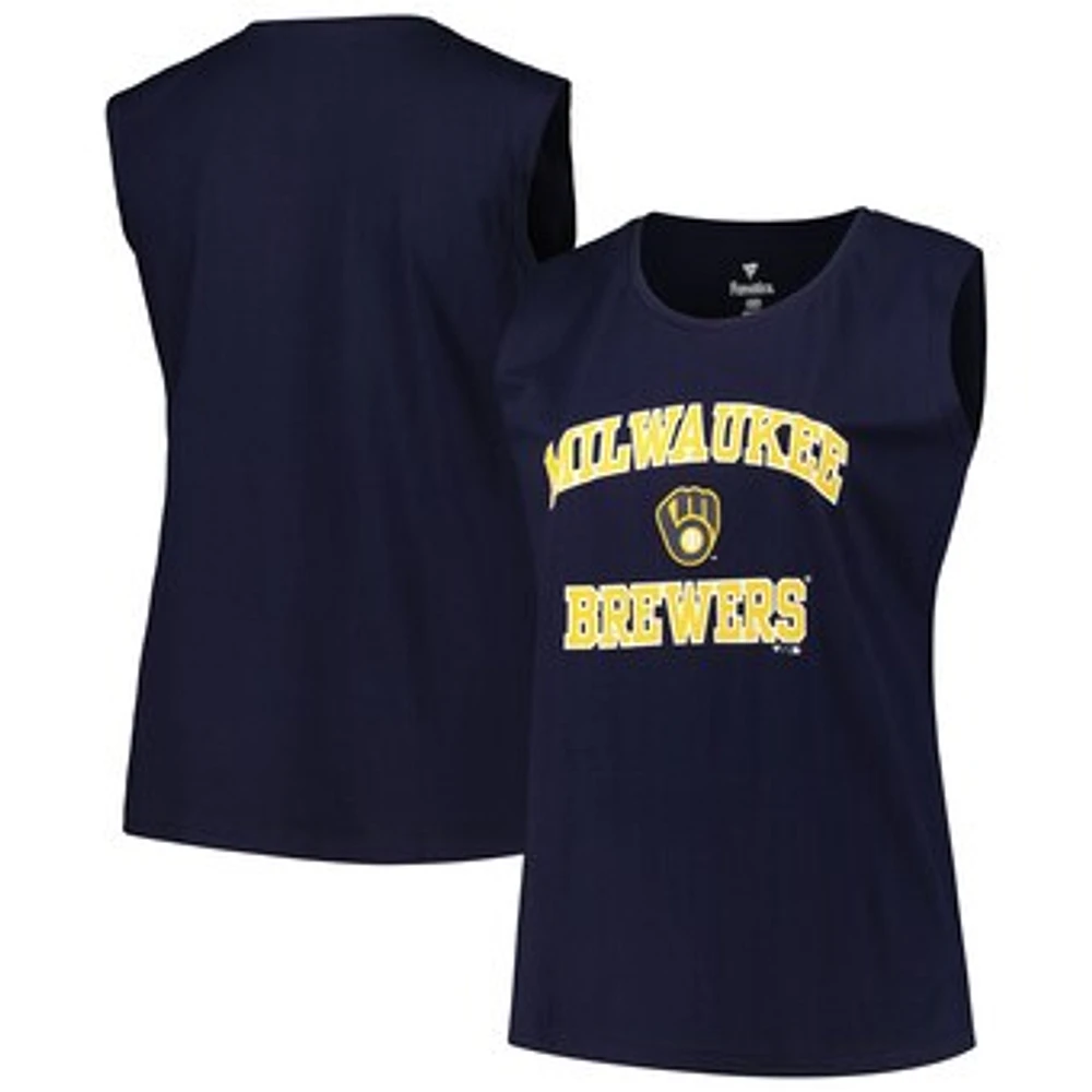 Women's Profile Navy Milwaukee Brewers Plus Tank Top